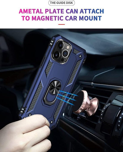 Apple iPhone 13 Pro Max Hoesje - Blauw - Armor Kickstand Back Cover