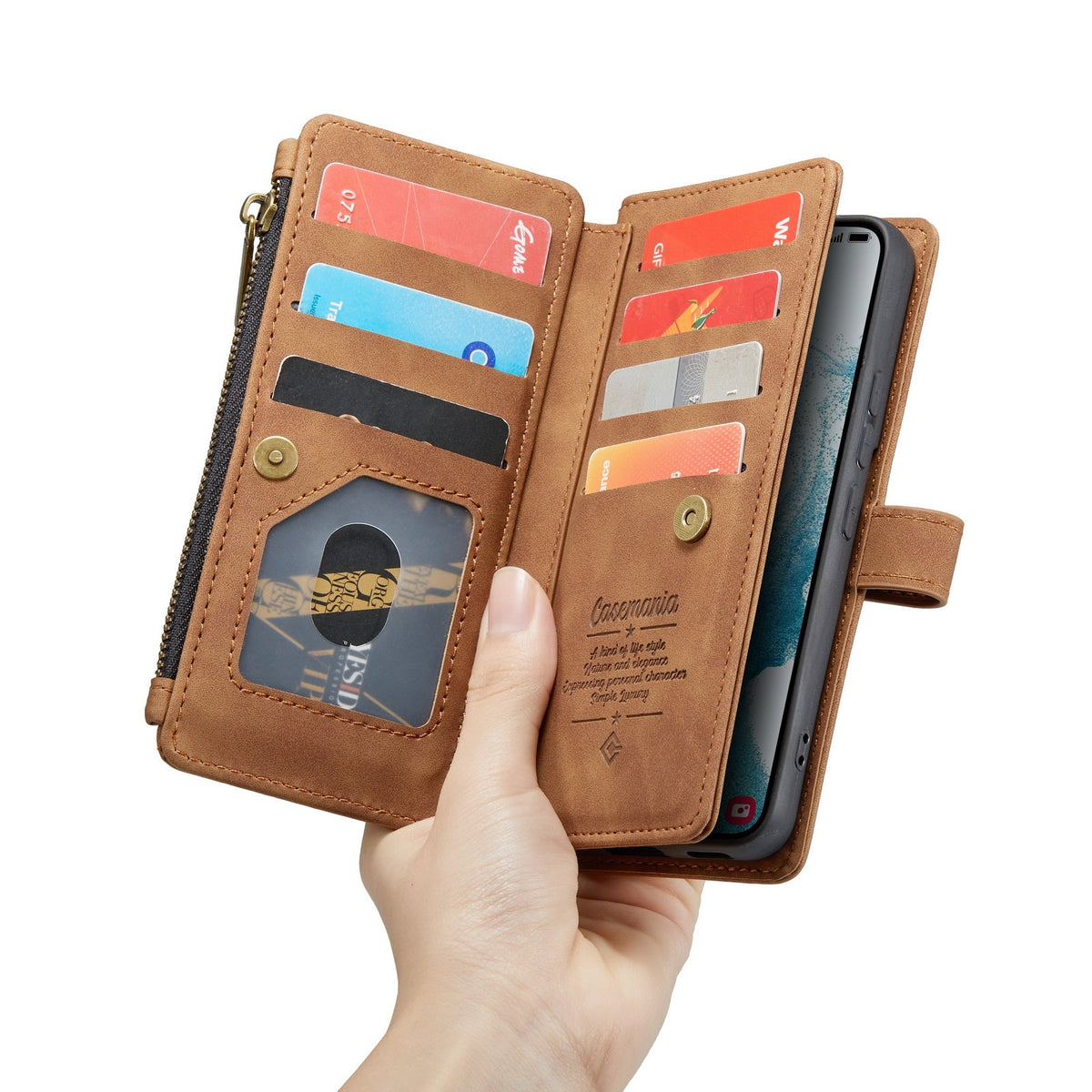 Samsung Galaxy Z Fold 4 Case - Sienna Brown - 2-in-1 Wallet Case with 10 Card Slots