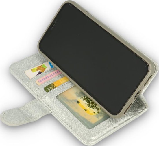 Apple iPhone 11 Case - Silver - Glitter Luxury Wallet Case with Zip