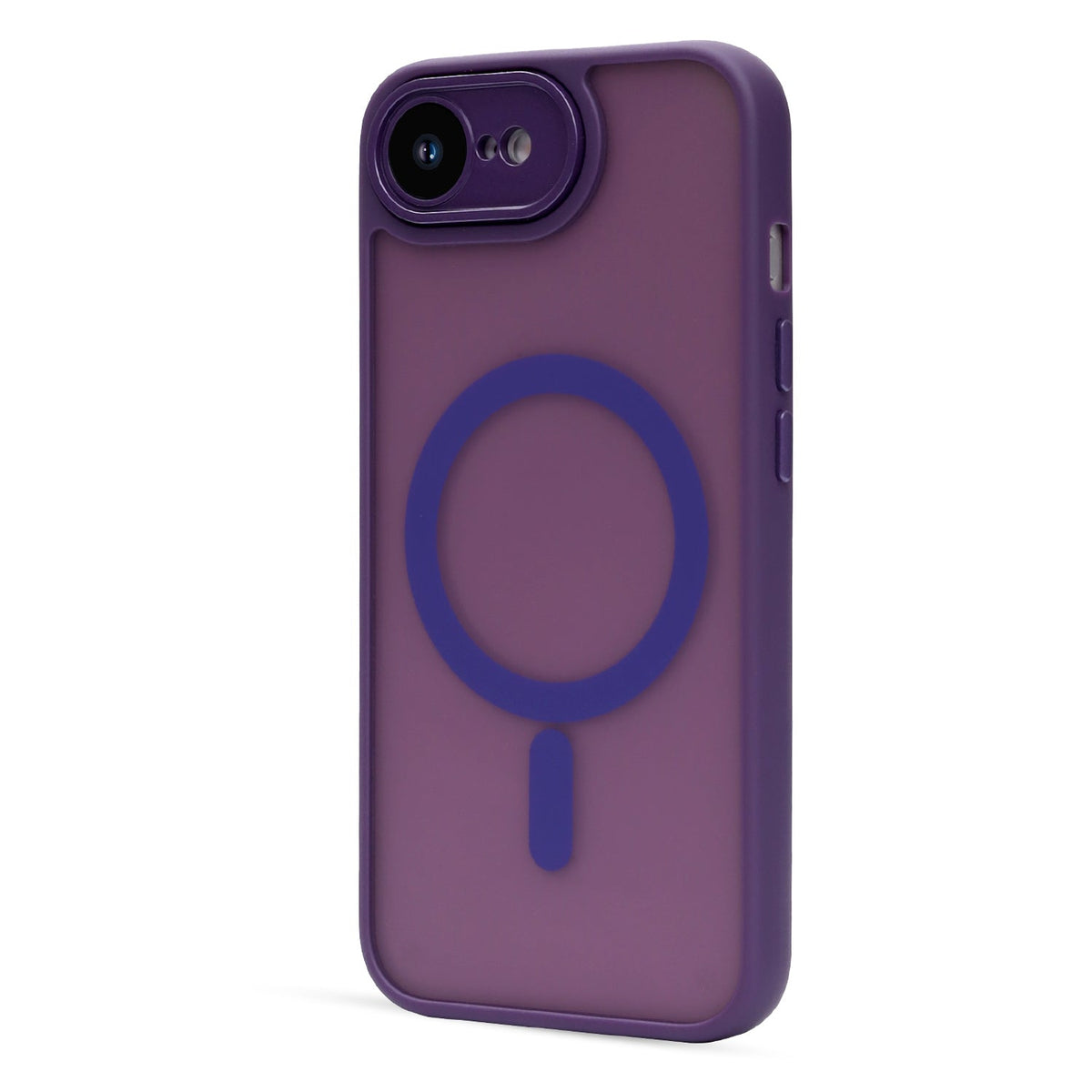 Apple iPhone 16e Hoesje - Paars met Pols Bandje - Matte Armor MagSafe Back Cover met Telefoonkoord