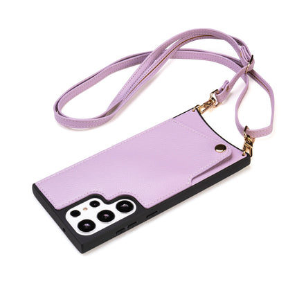 Samsung Galaxy S23 Ultra Hoesje - Paars - Back Cover met Pols Bandje