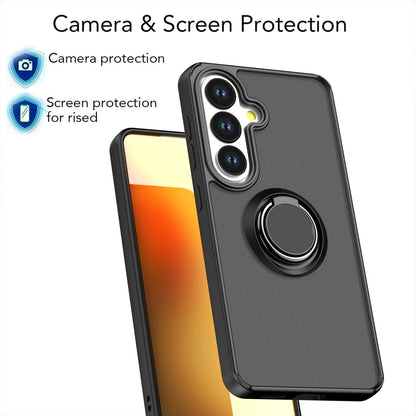 Samsung Galaxy A37 Hoesje - Zwart - Kickstand Ring Back Cover