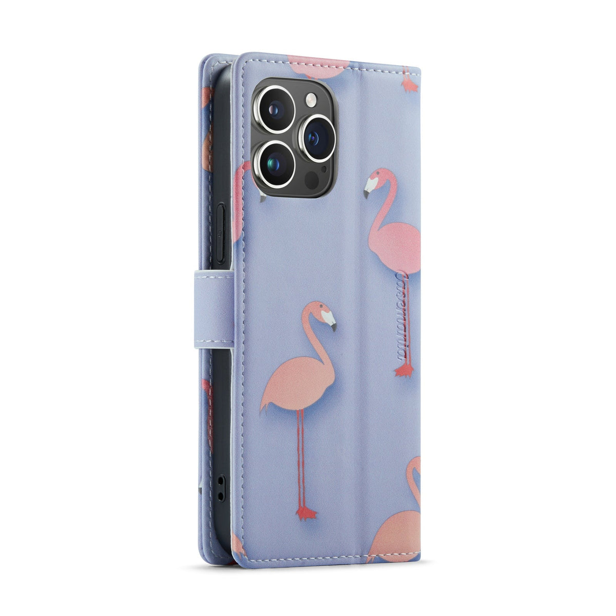 Apple iPhone 14 Pro Hülle - Flamingo - Print Bookcase