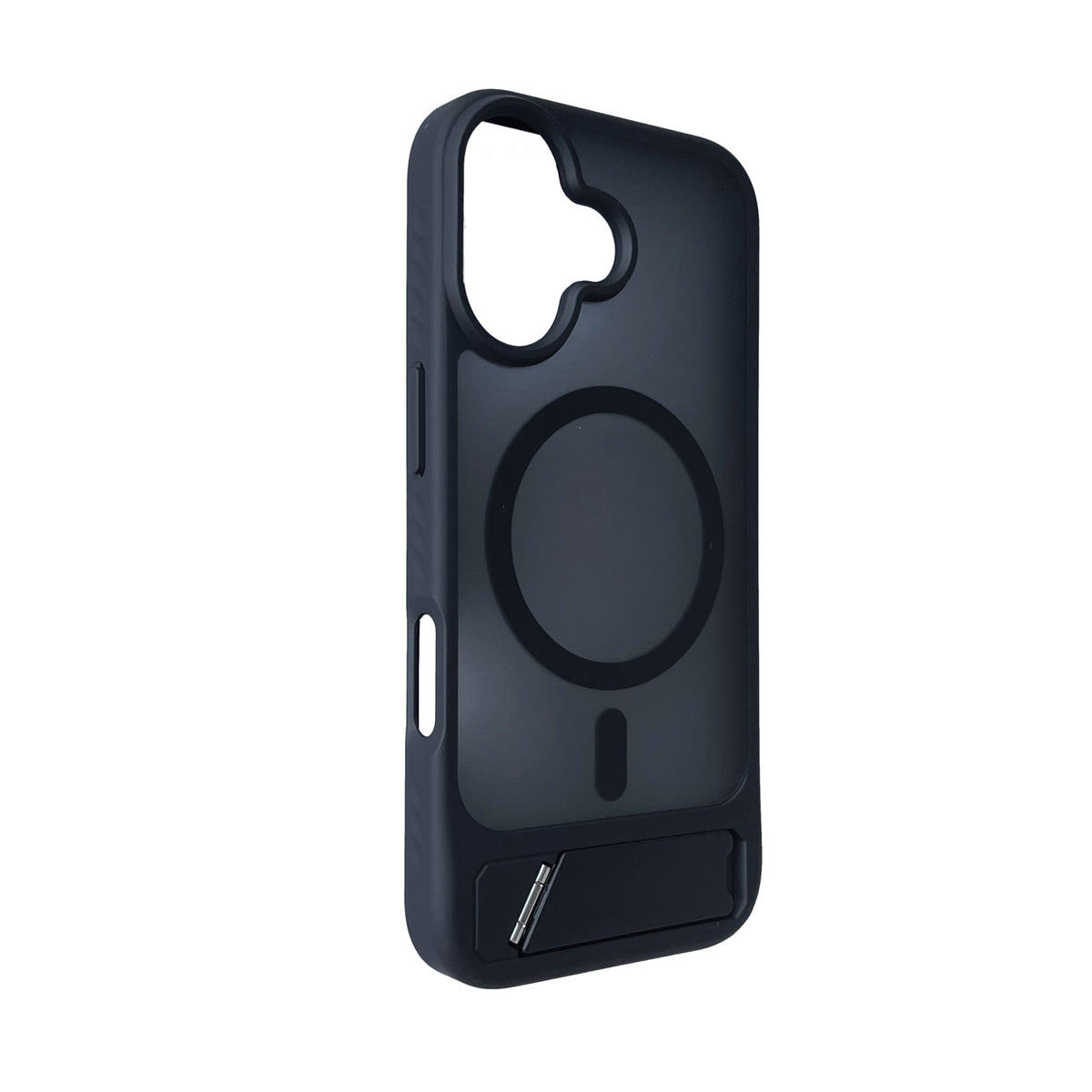 iPhone 17 Hoesje - Zwart - Matte Armor MagSafe Back Cover met Kickstand