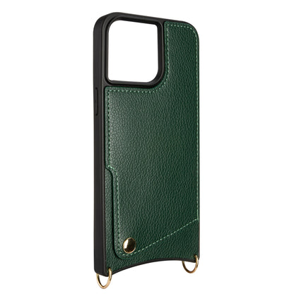 Apple iPhone 15 Pro Max Hoesje - Groen - Back Cover met Pols Bandje en Telefoonkoord
