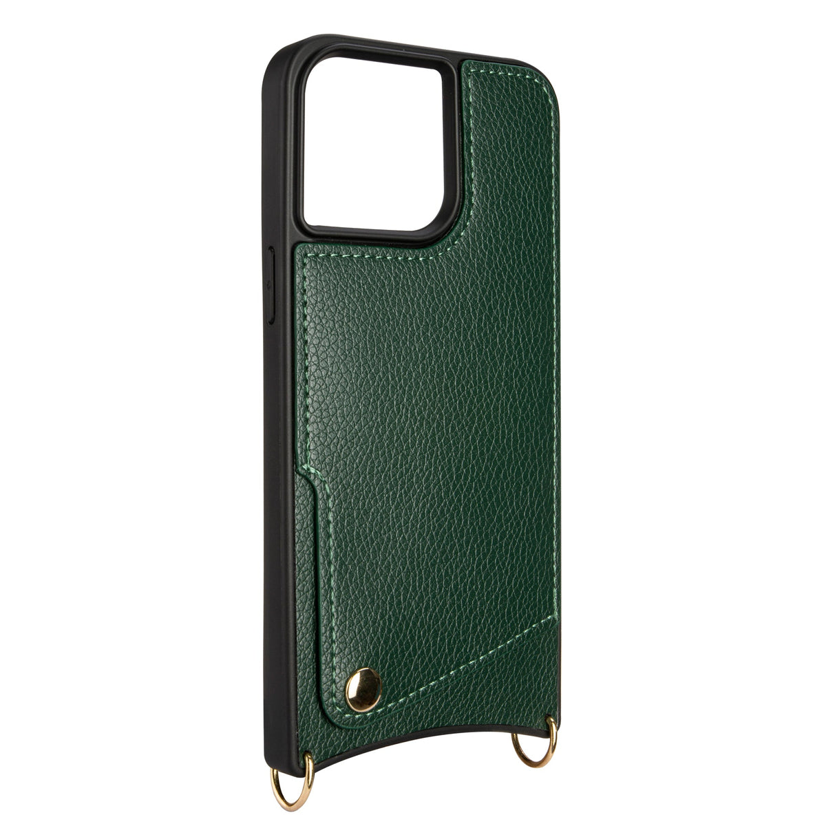 Apple iPhone 15 Pro Hülle - Grün - Backcover mit Handschlaufe und Handykette
