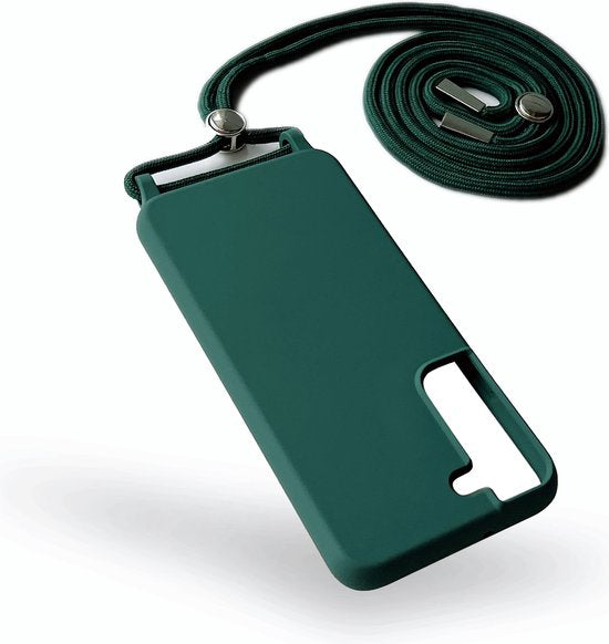 Samsung Galaxy S22 Plus Hoesje - Groen - Siliconen Back Cover met Telefoonkoord