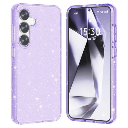 Samsung Galaxy S25 Hoesje - Paars - Glitter Back Cover