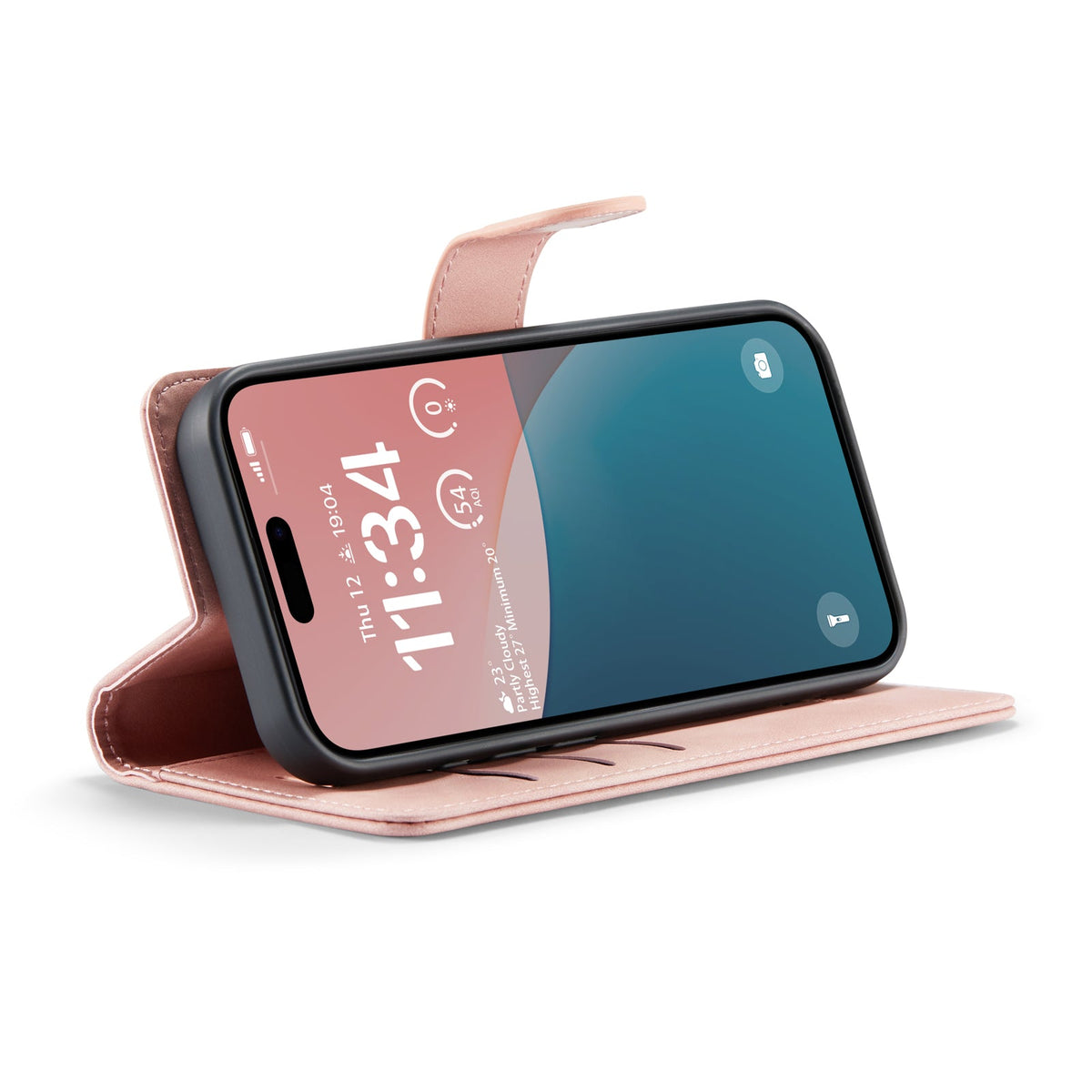 iPhone 16 Hoesje - Pale Pink - 2 in 1 Bookcase