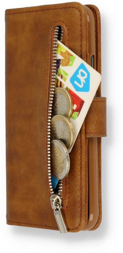 Samsung Galaxy M23 Hoesje - Bruin - Luxe Bookcase met Rits