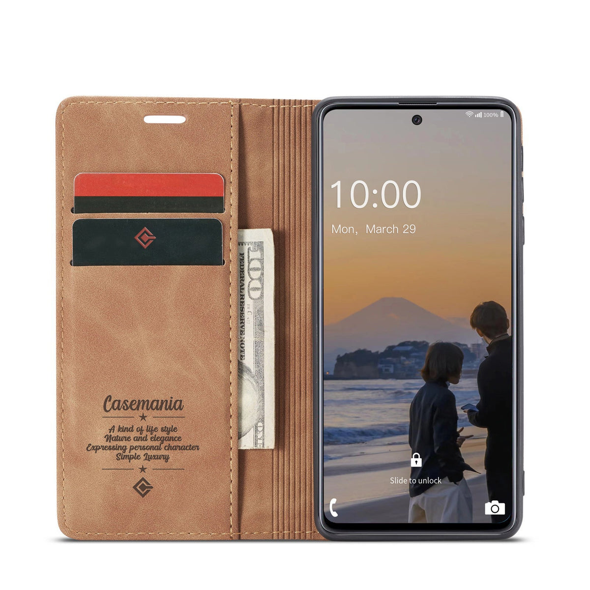 Samsung Galaxy M23 Case - Sienna Brown - Slim Wallet Case