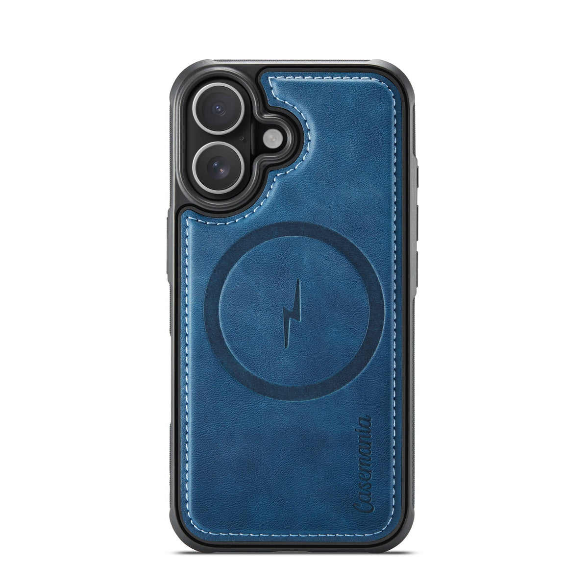 Apple iPhone 17 Case - Navy Blue - Faux Leather MagSafe Back Cover