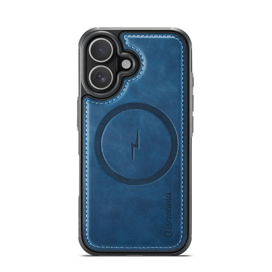 Apple iPhone 16 Hülle - Navy Blue - Kunstleder-MagSafe-Backcover