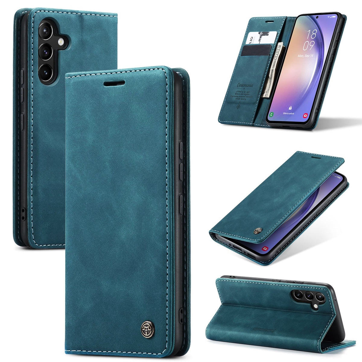 Samsung Galaxy S24 Plus Hoesje - Emerald Green - Dunne Bookcase