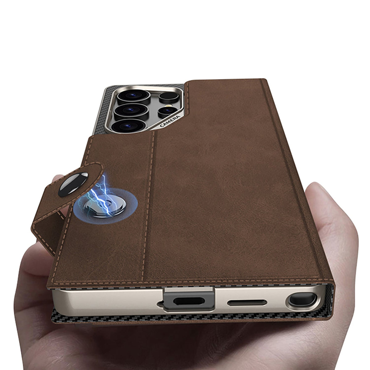 Samsung Galaxy S26 Ultra Hoesje - Grijs - Luxe Kunstlederen Portemonnee Bookcase