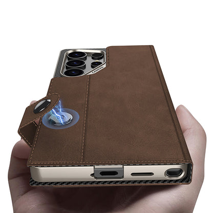 Samsung Galaxy S26 Ultra Hoesje - Bruin - Luxe Kunstlederen Portemonnee Bookcase