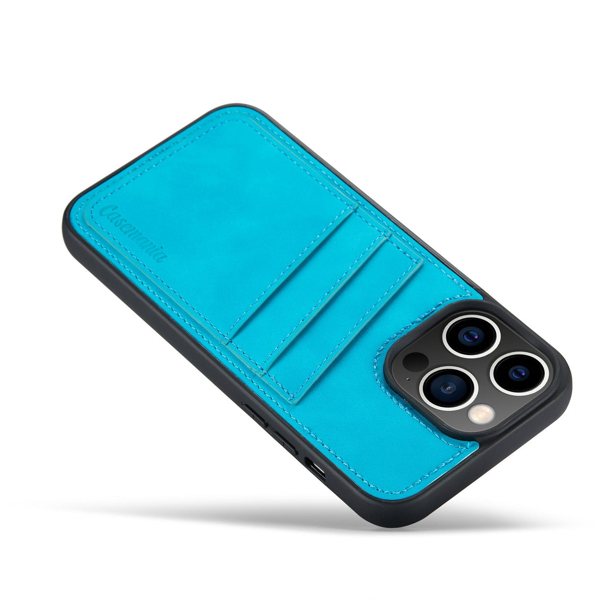 Apple iPhone 14 Pro Max Hoesje - Azure Blue - Back Cover met Pasjeshouder