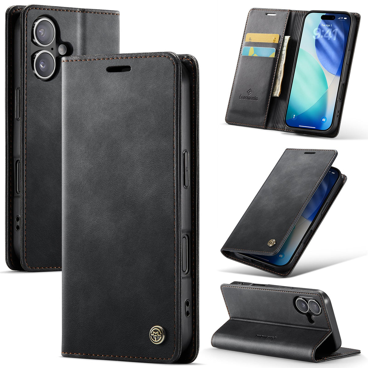 Apple iPhone 17 Case - Charcoal Gray - Luxury Thin Wallet Case