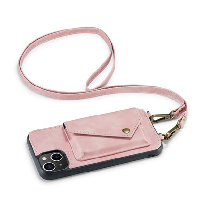 Apple iPhone 15 Hoesje - Pale Pink - Luxe Back Cover met Telefoonkoord