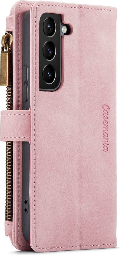 Samsung Galaxy S23 Hoesje - Pale Pink - Luxe Bookcase met Rits
