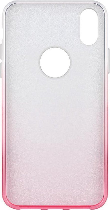 Apple iPhone X/10 Hülle - Pink & Silber - Glitter Backcover