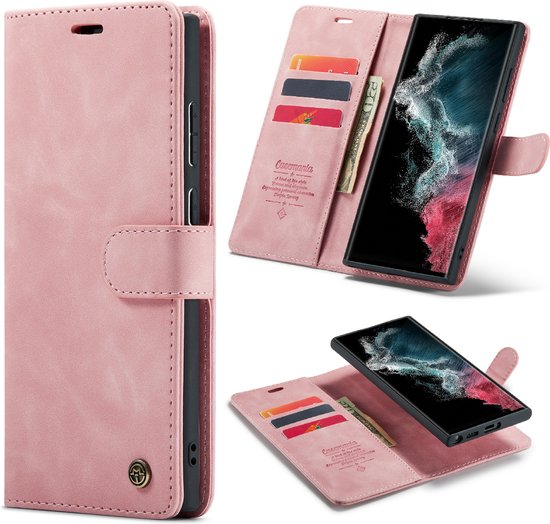 Étui Samsung Galaxy S23 Ultra - Rose pâle - Étui portefeuille 2 en 1