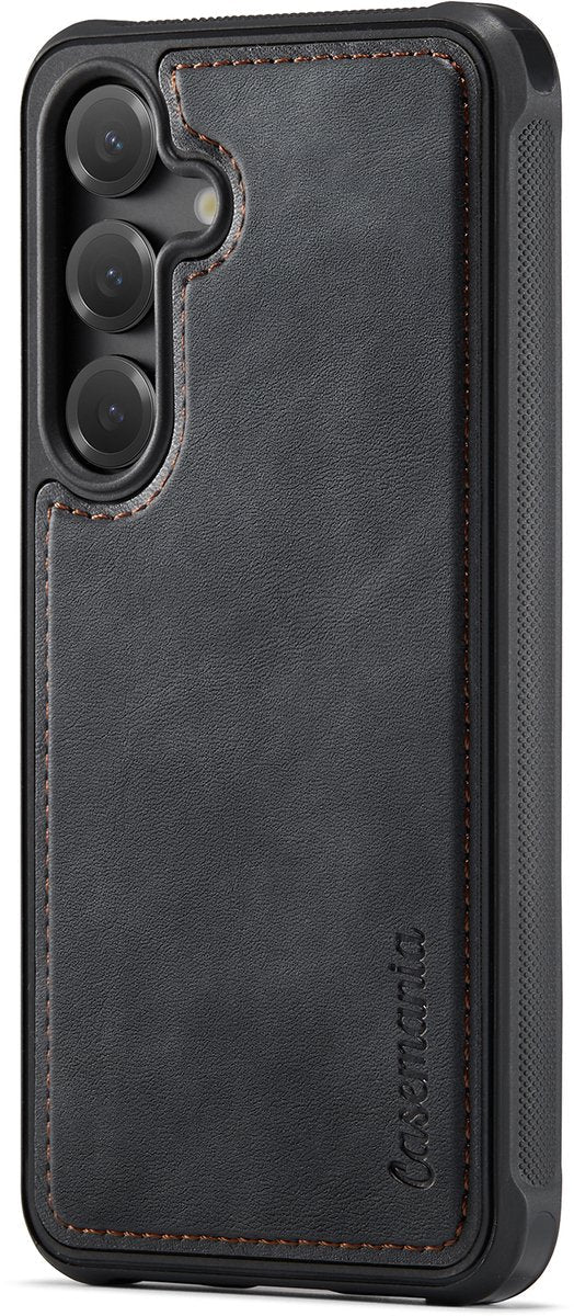 Samsung Galaxy A55 Hoesje - Charcoal Gray - Kunstlederen Back Cover