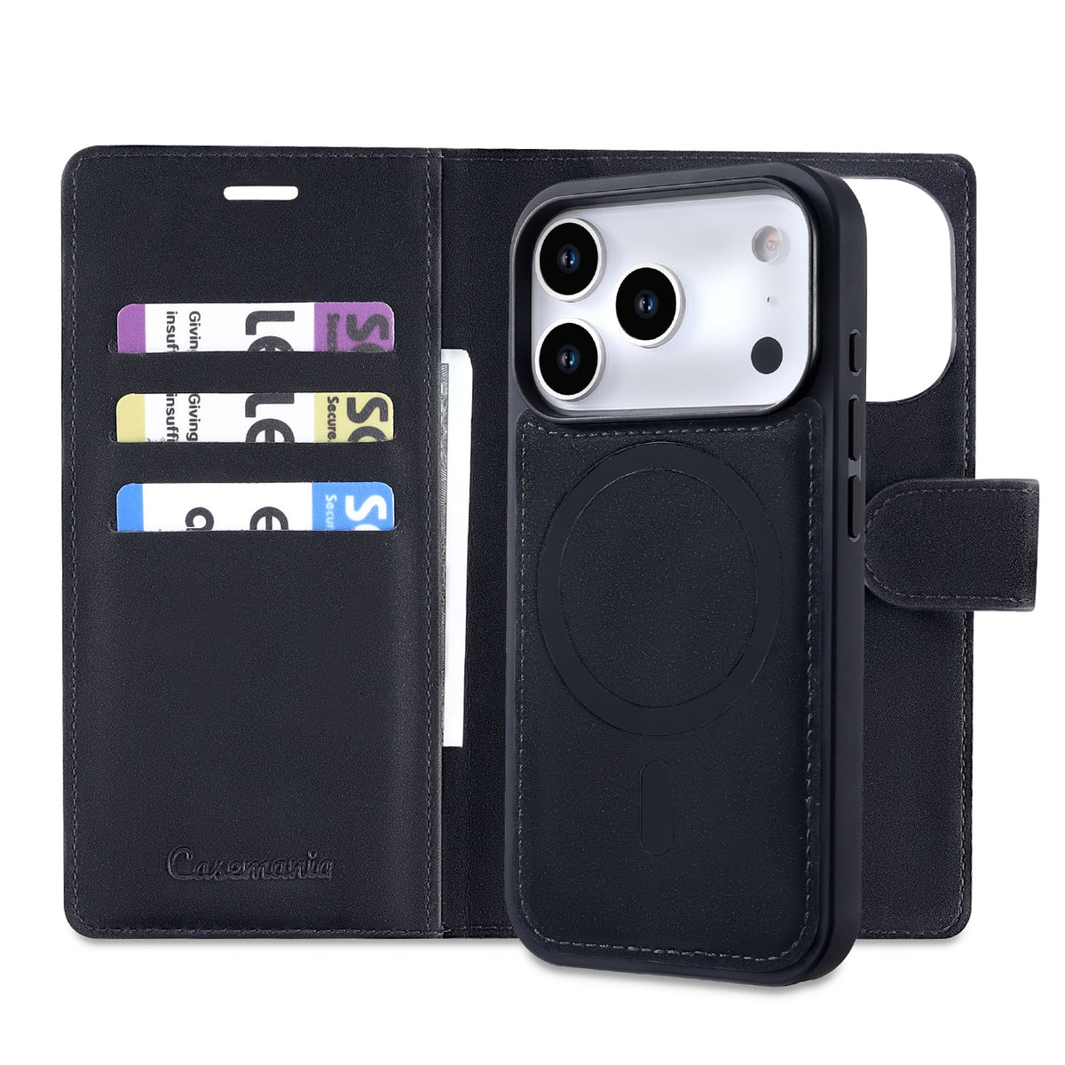 Apple iPhone 18 Pro Hoesje - Onyx Black - 2 in 1 Velvet Bookcase
