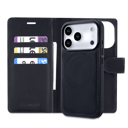 Apple iPhone 17 Pro Hoesje - Onyx Black - 2 in 1 Velvet Bookcase