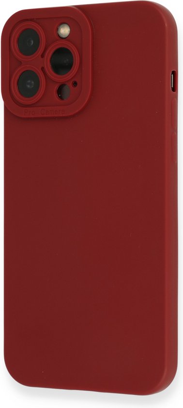 Apple iPhone 13 Pro Hoesje - Bordeaux - Siliconen Camera Bescherming Back Cover