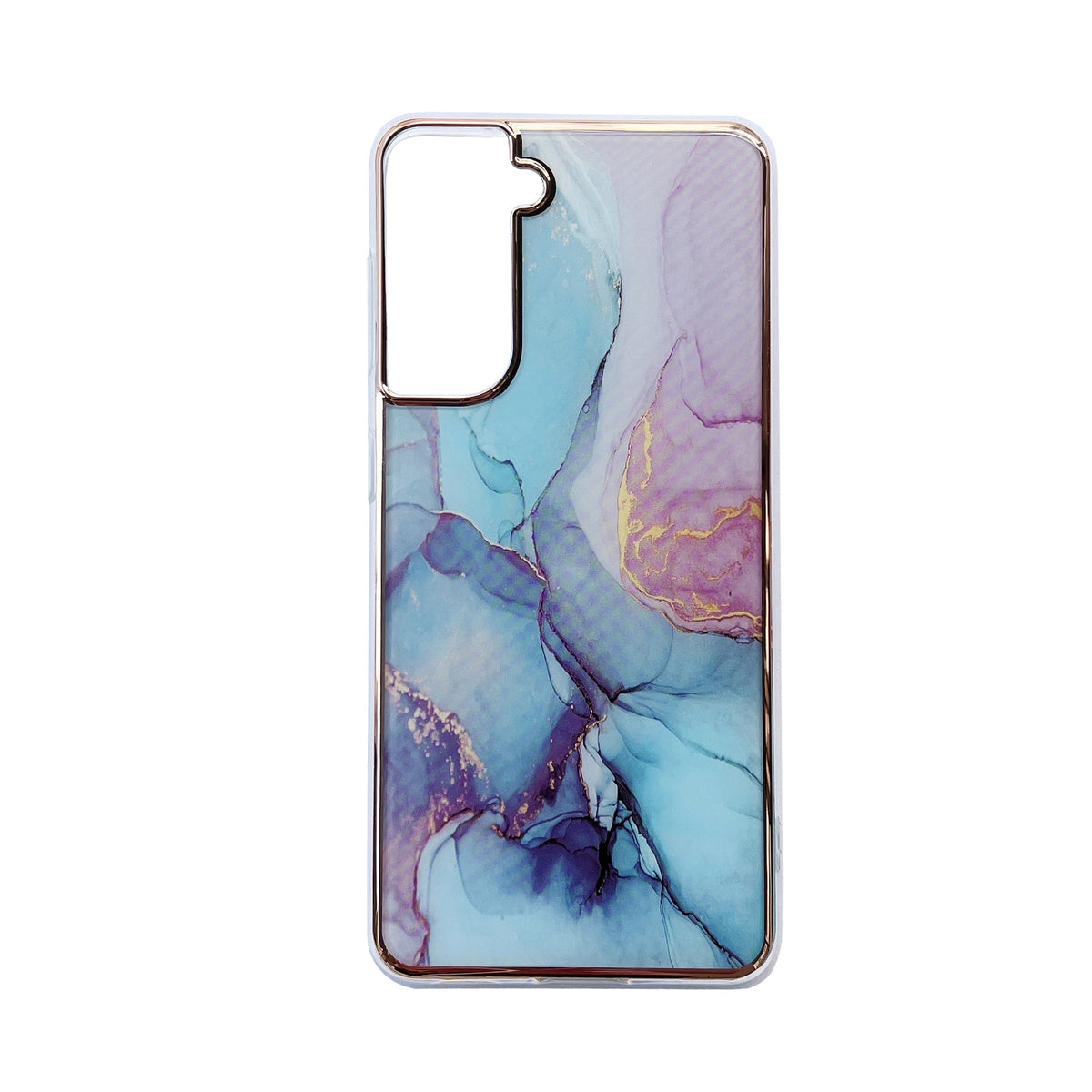 Samsung Galaxy S23 FE Hoesje - Blauw - Siliconen Marmer Back Cover