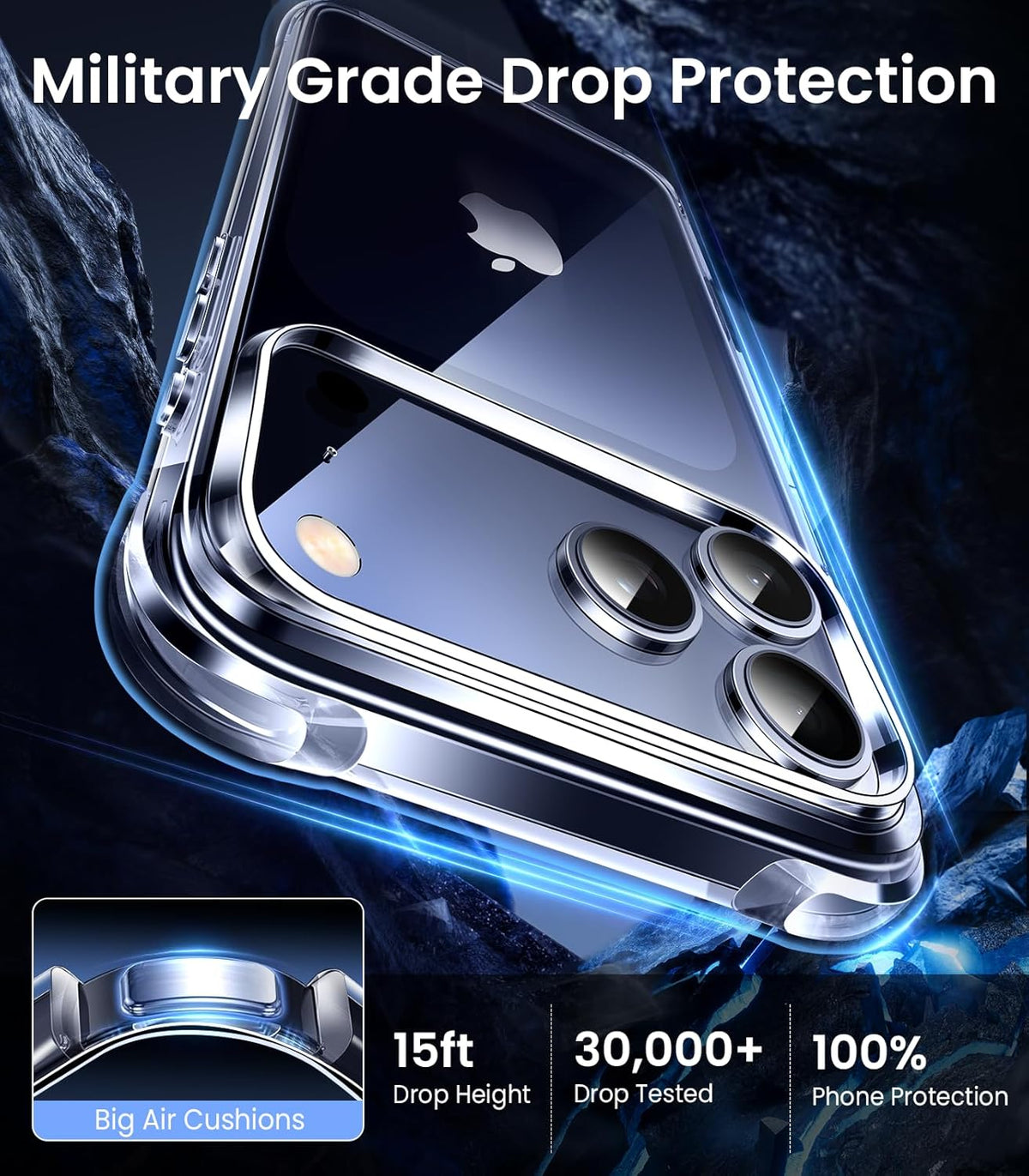 Coque iPhone 17 Pro - Transparente - Étui arrière anti-chocs