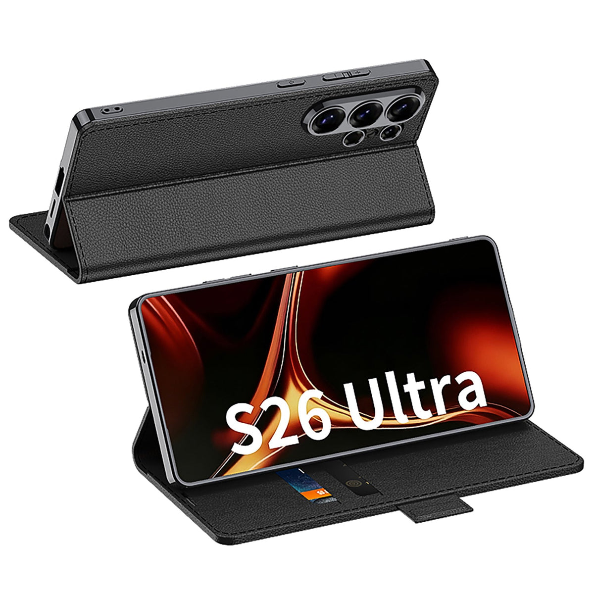 Étui Samsung Galaxy S26 Ultra - Orange - Étui portefeuille fin avec porte-cartes