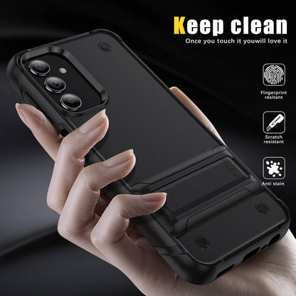 Samsung Galaxy S25 Plus Hoesje - Zwart - Heavy Duty Armor Kickstand Back Cover