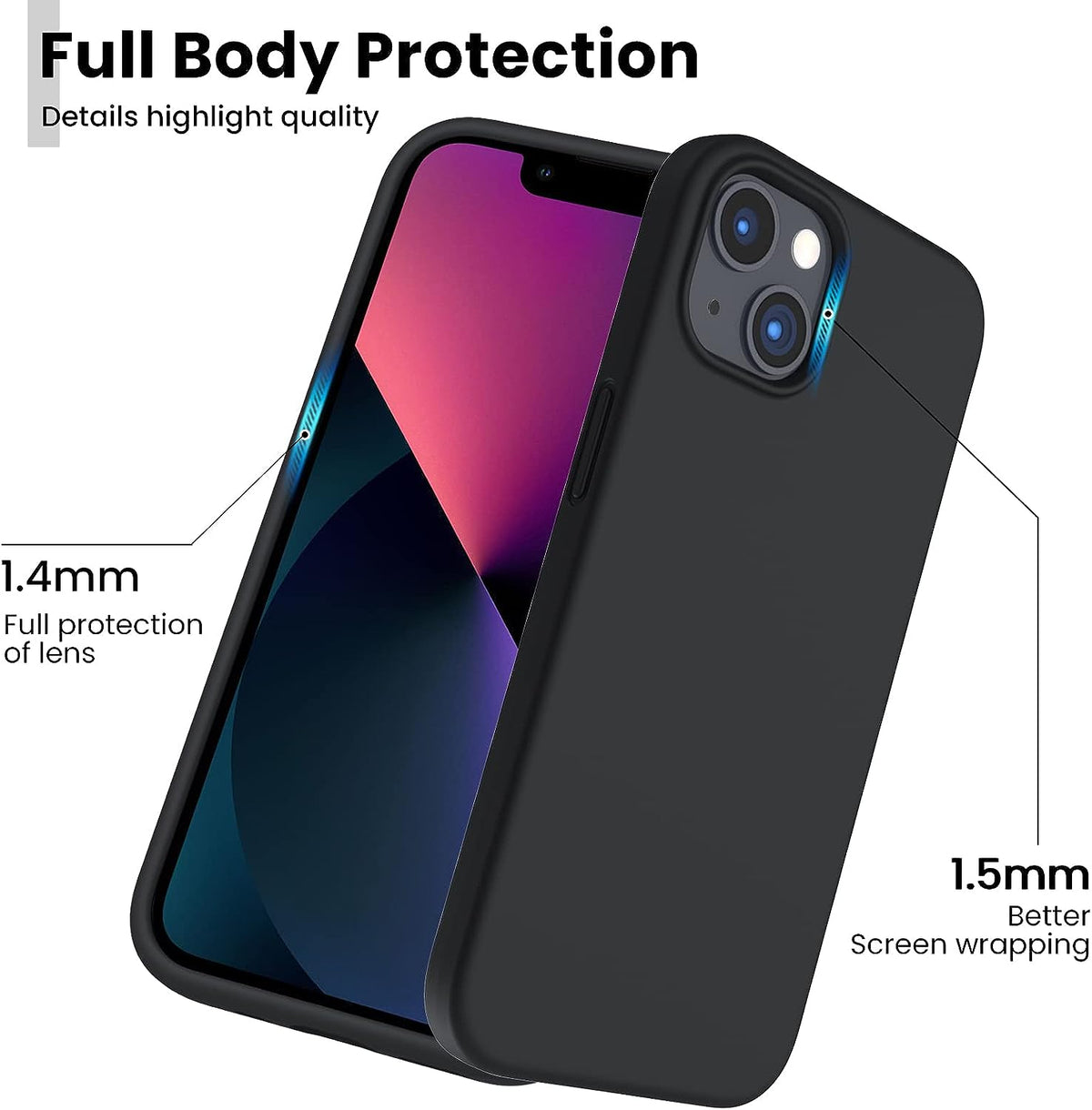 Apple iPhone 15 Plus Hoesje - Zwart - Matte Siliconen Back Cover