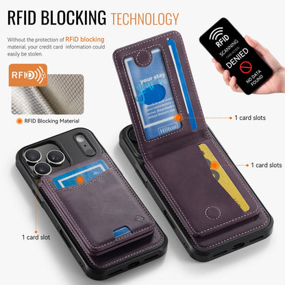 Apple iPhone 18 Pro Hoesje - Dark Purple - Luxe Kunstleren MagSafe Back Cover met Pasjeshouder