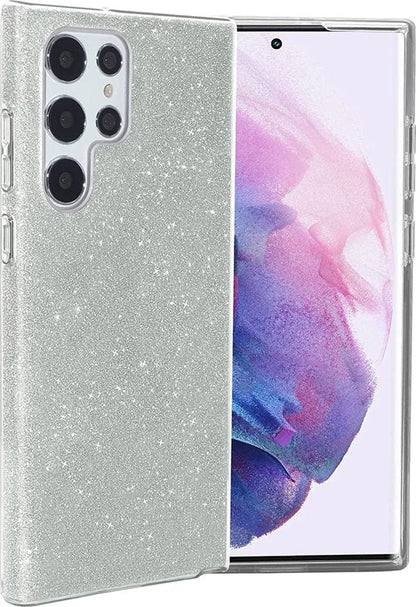 Samsung Galaxy S24 Ultra Case - Silver - Glitter Back Cover
