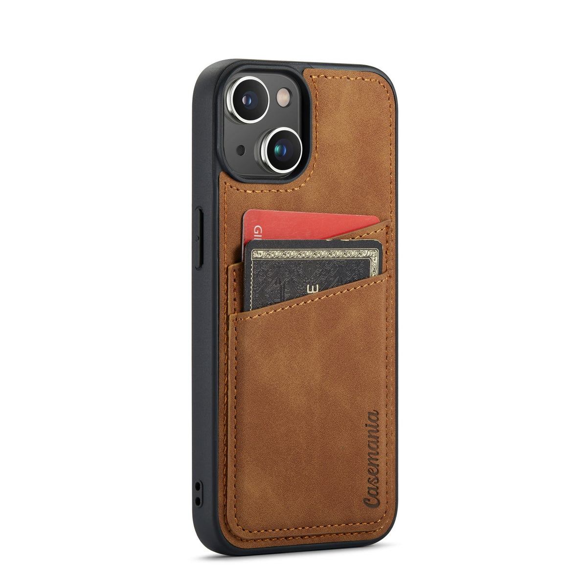 Apple iPhone 14 Plus Hoesje - Sienna Brown - Back Cover met Pasjeshouder