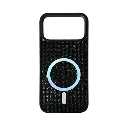 Apple iPhone 17 Pro Max Hoesje - Zwart - Diamant Glitter MagSafe Back Cover