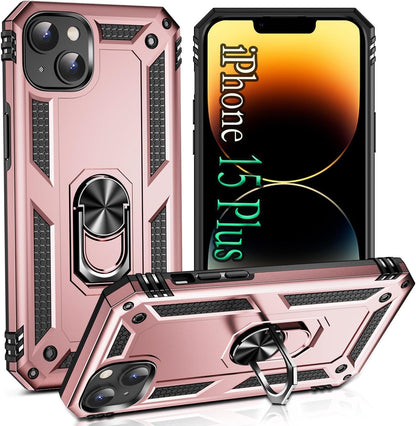Apple iPhone 15 Plus Case - Rose Gold - Armor Kickstand Back Cover