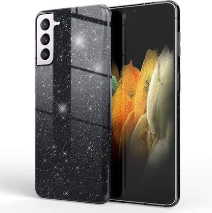 Samsung Galaxy S21 Plus Hoesje - Zwart - Glitter Back Cover