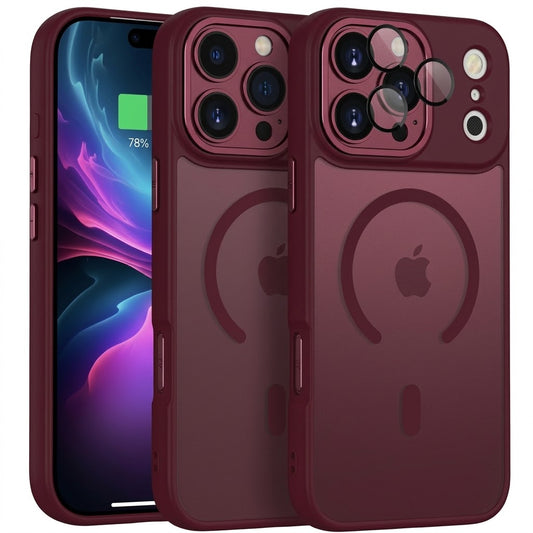 Apple iPhone 18 Pro Max Hoesje - Bordeaux - Matte Armor MagSafe Back Cover