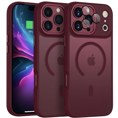 Apple iPhone 18 Pro Hoesje - Bordeaux - Matte Armor MagSafe Back Cover