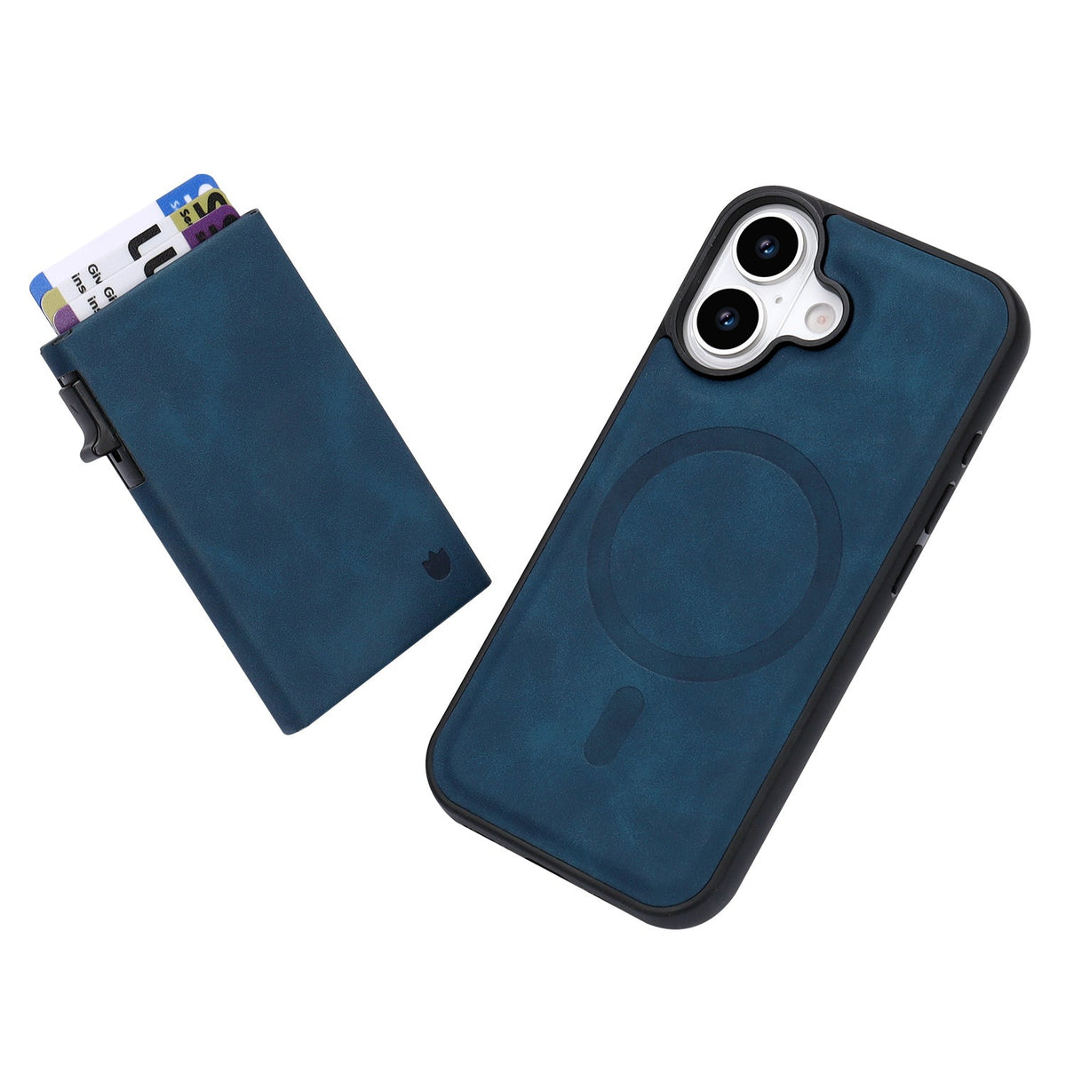 Apple iPhone 17 Case - Navy Blue - MagSafe Back Cover with Pull-Out Card Holder