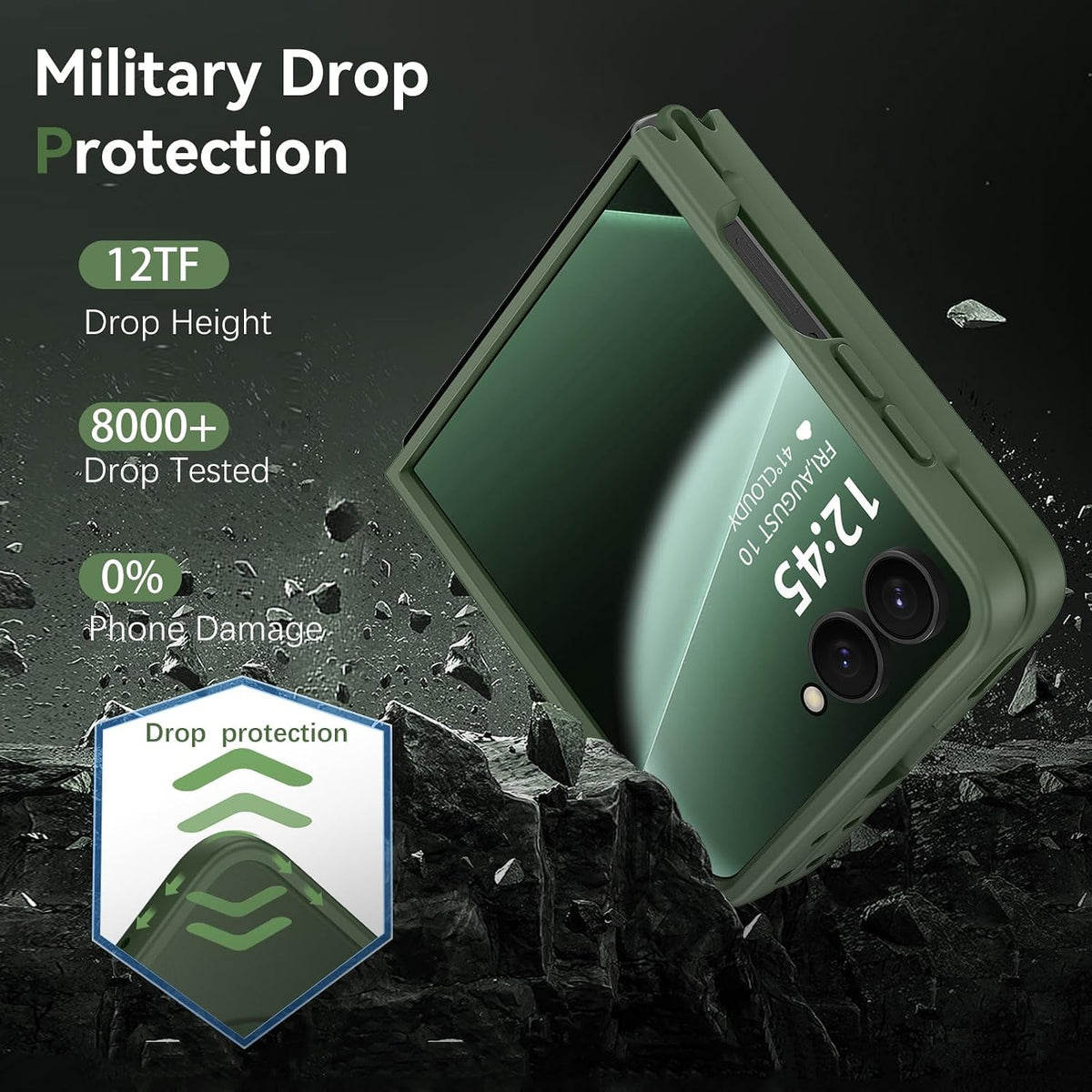 Samsung Galaxy Z Flip8 Case - Dark Green - Matte Armor MagSafe Back Cover
