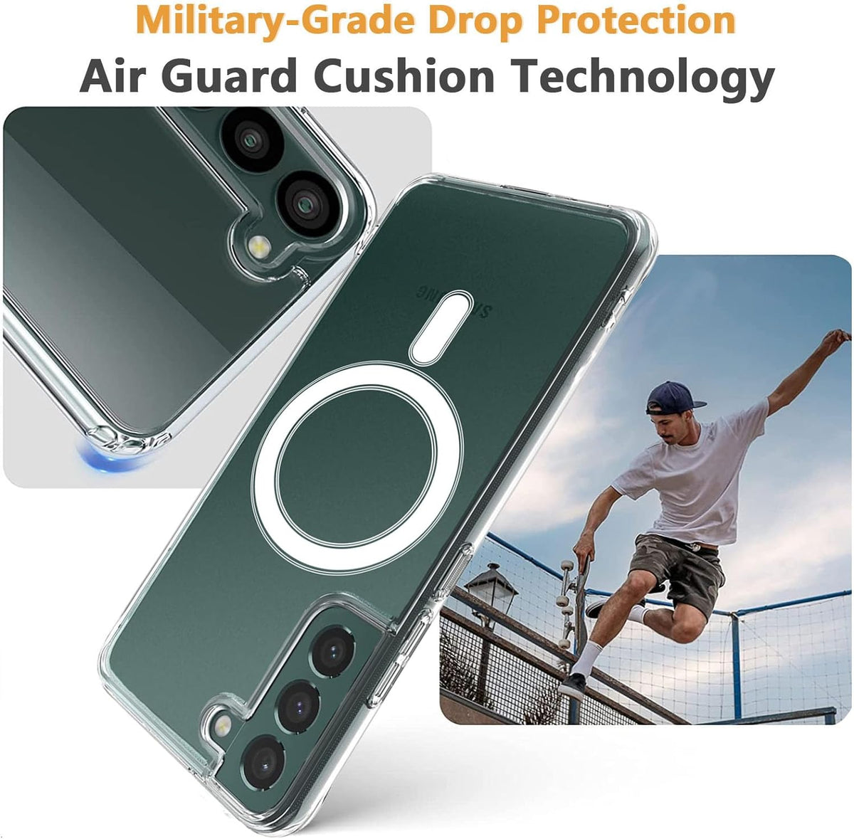 Samsung Galaxy S22 Hoesje - Transparant - Anti-Shock MagSafe Back Cover