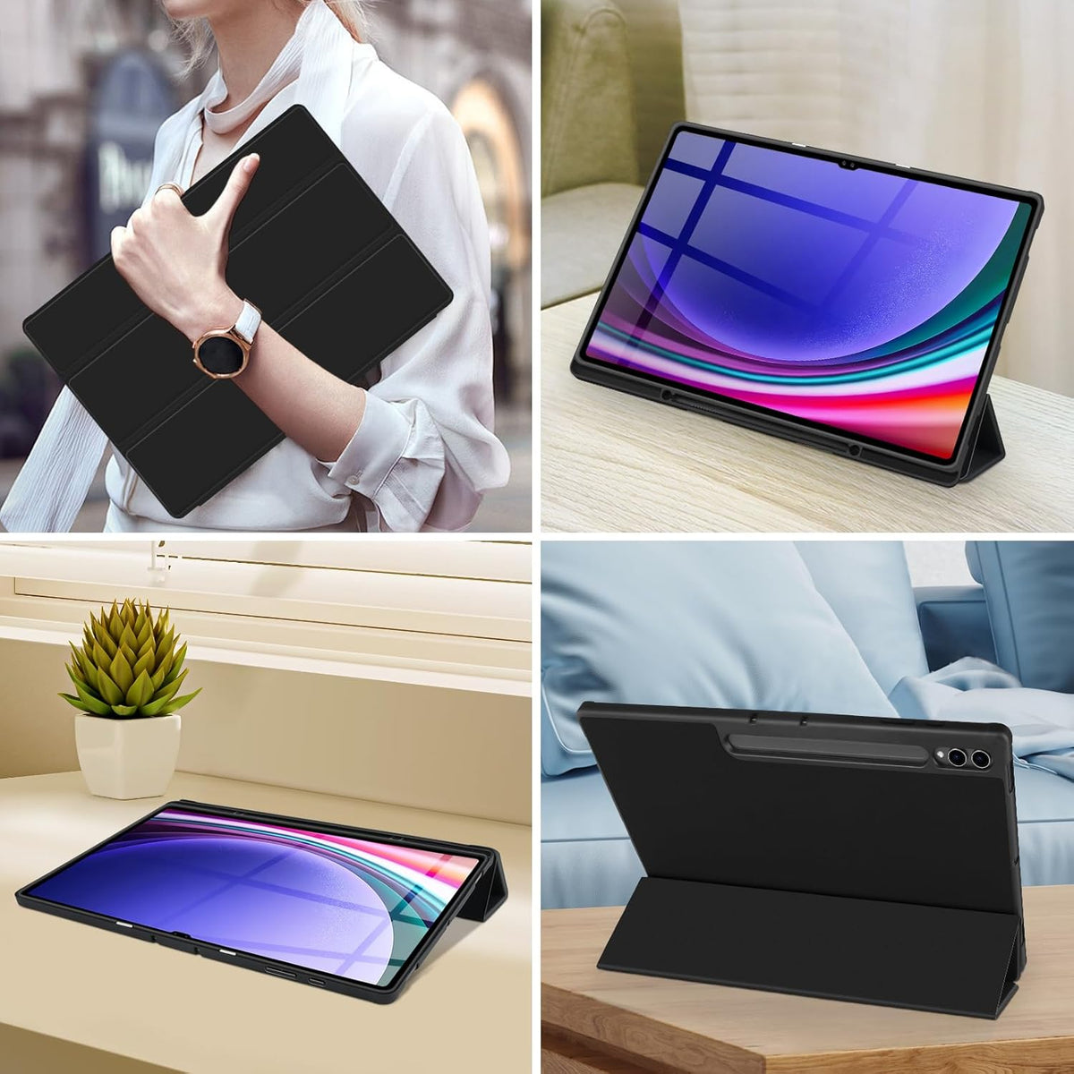 Étui pour tablette Samsung Galaxy Tab S10 Plus - Noir - Smart Cover