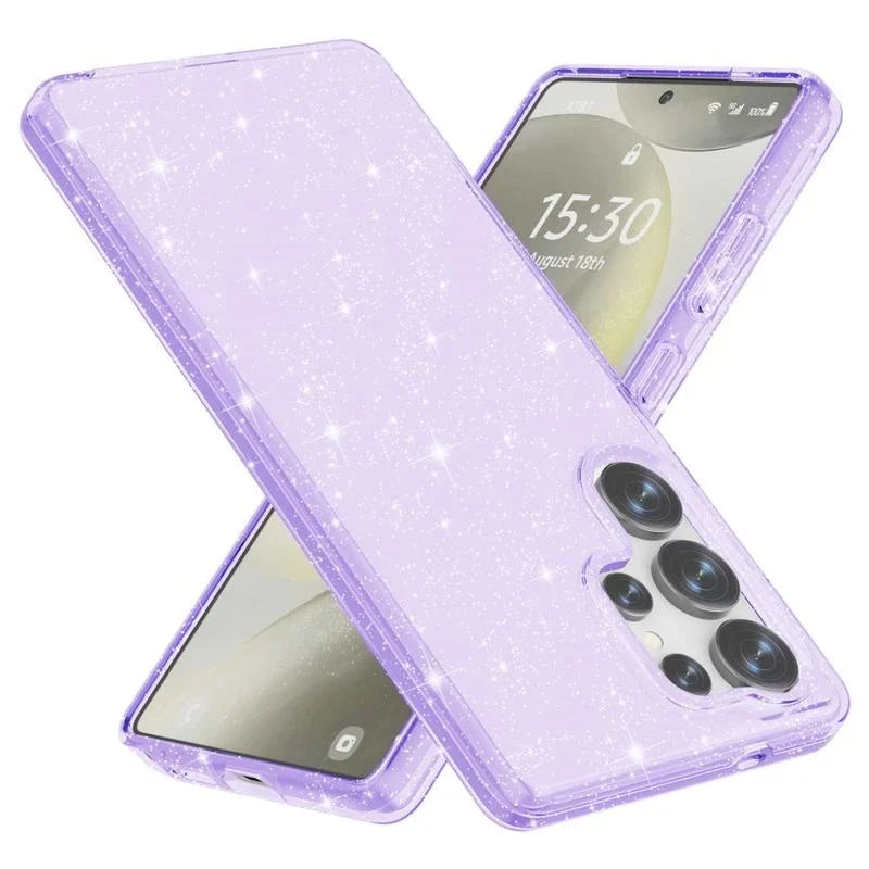 Samsung Galaxy S25 Ultra Hoesje - Paars - Glitter Back Cover