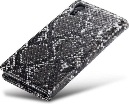 Apple iPhone XR Case - Black - Snake Print Flip Case