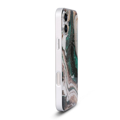 Apple iPhone 16 Hoesje - Groen - Marmer MagSafe Back Cover